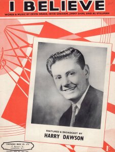 I Believe Harry Dawson 1950s Sheet Music