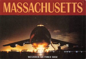 MA, Massachusetts WESTOVER AIR FORCE BASE 439th Airlift Wing~Night 4X6 Postcard