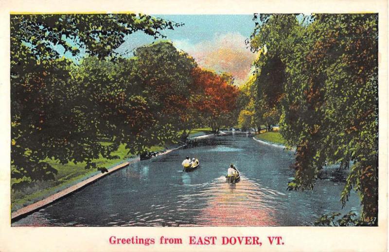 East Dover Vermont Scenic Waterfront Greeting Antique Postcard K89534