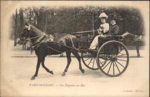 Women's Right Woman Coach Driver in Paris Mondain c1910 Postcard