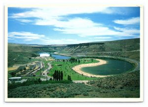 Postcard Continental Aerial View Lucky Peak Dam (Sandy Point) Idaho