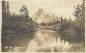 Canada Banff Mount Rundle scenic 1936 photo postcard 