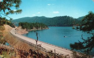 Postcard Super Highway #10 Dam-Controlled Lake Coeur D' Alene 12 Mile Ride Idaho