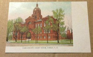 VINTAGE UNUSED  PENNY POSTCARD CASS COUNTY COURT HOUSE FARGO N. DAK.