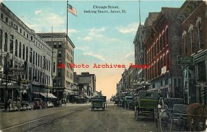 IL, Joliet, Illinois, Chicago Street, Looking South, 1914 PM, Curteich No W37204