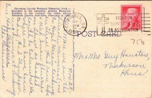 KY Hodgenville Abraham Lincoln National Historical Park Postcard used 1956
