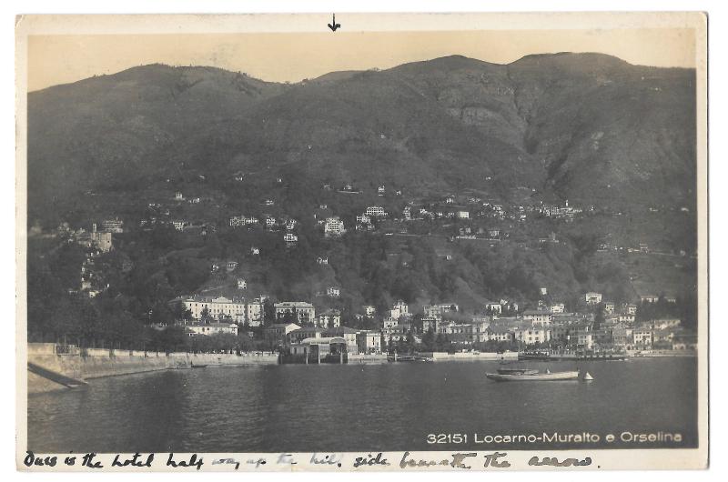 Locarno - Muralto e Orsalina RP PPC Locarno PMK 1926 to St Leonards on Sea 