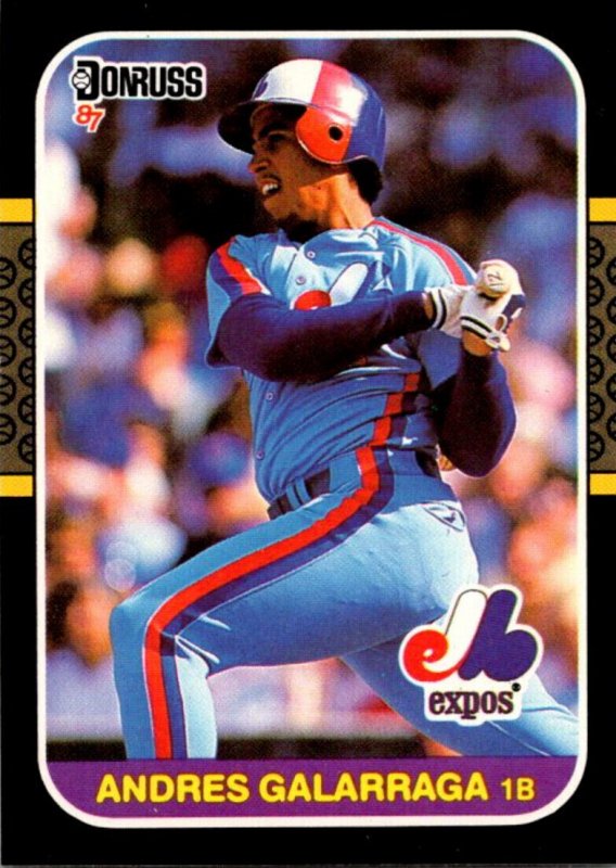 1987 DONRUSS Baseball Card Andres Galarraga 1B Montreak Expos sun0605