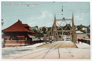 Easton PA Delaware Bridge Pennsylvania Postcard G24