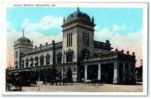 c1940 Union Station Exterior Building Savannah Georgia Vintage Antique Postcard