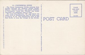 The Great Continental Divide USA Unused Vintage Linen Postcard F15