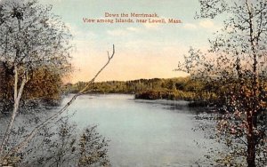 Down the Merrimack in Lowell, Massachusetts View among Islands.