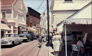 Provincetown Massachusetts MA Cape Cod Truck Bicycle Street Scene Vintage PC