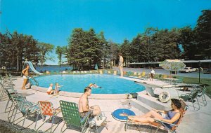 Edgewood Resort Hotel, 1000 Islands, Alexandria Bay, NY Swimming Pool Postcard