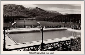 Swimming Pool Jasper Park Lodge Jasper Alberta Unused RPPC Postcard H81