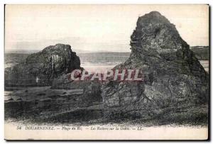 Old Postcard Douarnenez Rice of The Rocks Beach Greve