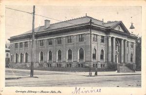 Beaver Falls Pennsylvania Carnegie Library Street View Antique Postcard K90016