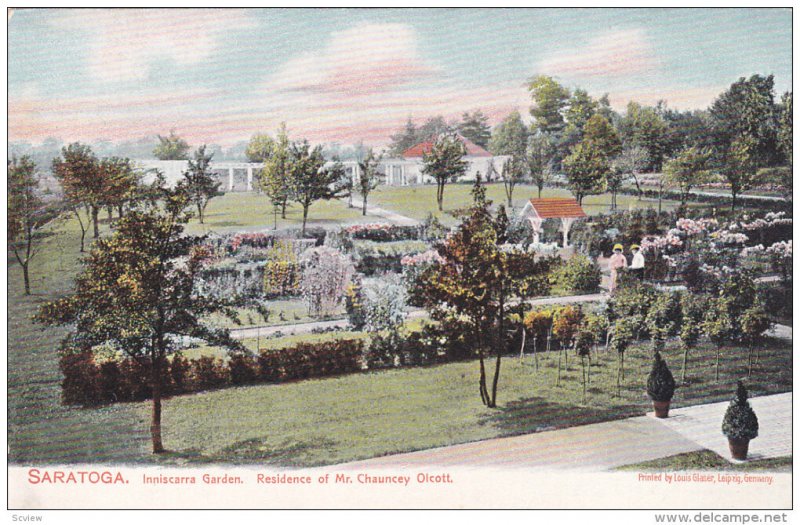 SARATOGA SPRINGS, New York, 1900-1910's; Inniscarra Garden, Residence Of Mr. ...