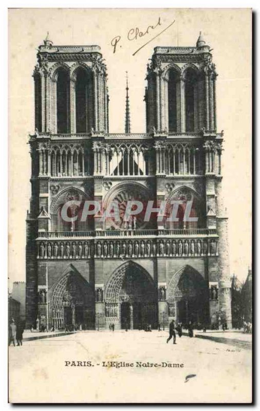 Old Postcard Paris L & # 39Eglise Notre Dame