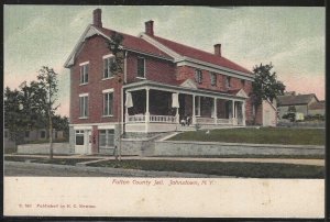 Fulton County Jail, Johnstown, New York, Very Early Postcard, Unused