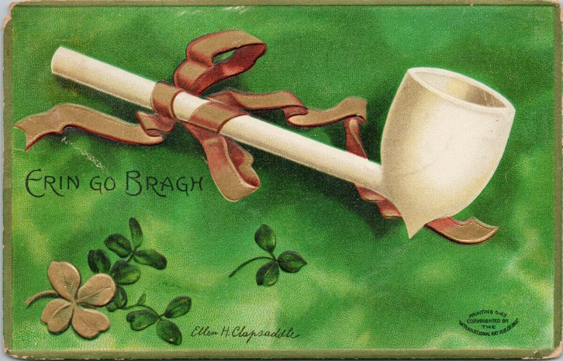 Ellen Clapsaddle Erin Go Bragh Shamrocks St. Patrick's Day Postcard F97 *as is