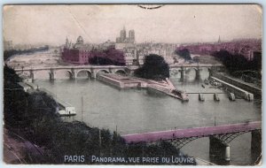 c1900s Paris France Secret Message Crypt Encrypted Code Bridge Vue Louvre  A359