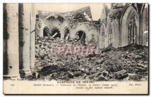 Old Postcard Army Campaign 1914 Roye Interior of the church in ruins (March 1...