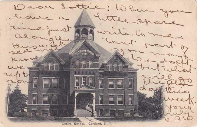 Cortland NY, New York - The Central School - pm 1906 - UDB