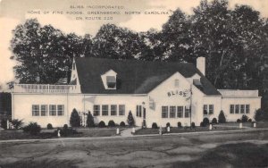 Greensboro North Carolina Bliss Inc Restaurant Vintage Postcard AA44857
