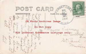 MN, Forest Lake, Minnesota, RPPC, Post Office Building & Mail Delivery Men, 1911