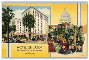 1946 Hotel Senator Hull Hotel Capitol Park Street Sacramento California Postcard 