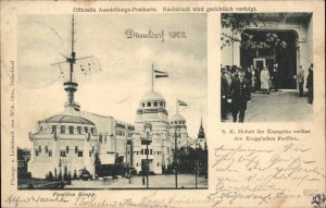 DUSSELDORF GERMANY Pavilion Krupp 1902 CANCEL Antique Postcard