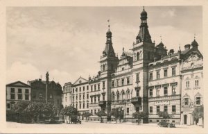 RPPC Town Hall at Radnice, Czechoslovakia - Czech Republic - pm 1954