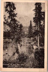 Postcard BOAT SCENE Banff Alberta AB AK7665
