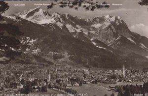Garmisch Partenkirchen Gegen Zugspitzgruppe Vintage Real Photo German Postcard