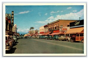 Main Street View Classic Cars Galore Penticton BC Canada UNP Chrome Postcard S14