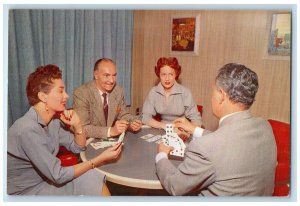 Union Pacific Railroad Postcard Lounge On The Domeliners Passenger Gambling