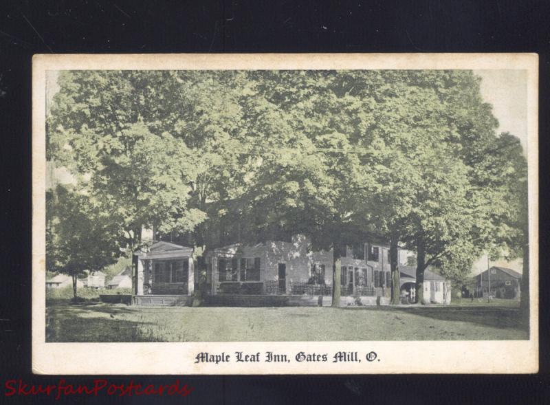 GATES MILL OHIO MAPLE LEAF INN HOTEL ANTIQUE VINTAGE POSTCARD 