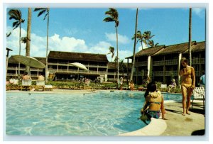 c1950's Islander Inns Swimming Pool Kauai Hawaii HI, Coconut Plantation Postcard 