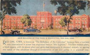 Artist impression 1930s Main Building Murphy autos Red Oak Iowa Flag 7224