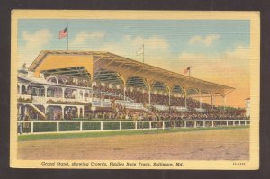 BALTIMORE MARYLAND PIMLICO RACE TRACK HORSE RACING VINTAGE POSTCARD MD.