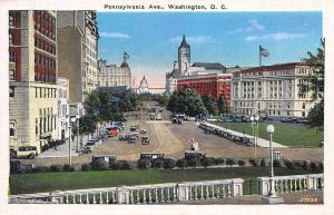 Pennsylvania Avenue, Washington, D.C., Early Linen Postcard, Unused