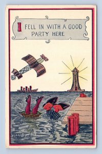 Romance Comic I Fell In With A Good Party Here UNP Chrome Postcard Postcard N9