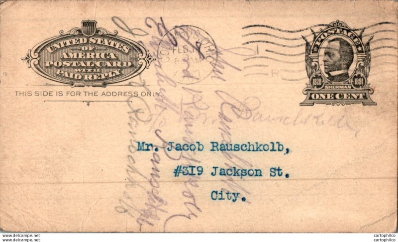 US Postal stationery 1c Columbus Ohio 1907