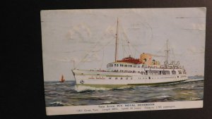 1952 Ship Postcard Cover Margate Kent to High Wycombe Bucks MV Royal Sovereign