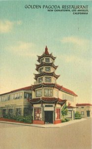 Los Angeles California Chinatown Golden Pagoda Restaurant Postcard 21-11875