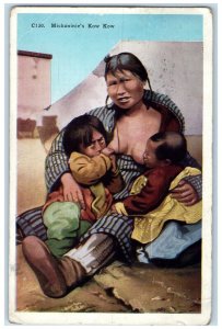 1937 Mickaninie's Kow Kow Two Kids Breastfeed Barbados Vintage Postcard