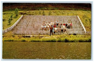 c1950's Amphitheater On Shore Of Lake Hale Church Group Dahlonega GA Postcard