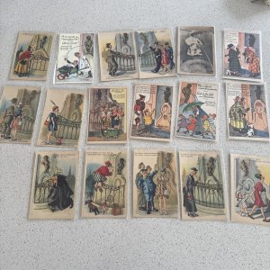 K49/   17 Postcard Set c1910 Belgium Boys Being Boys Peeing Urinate Pee 3