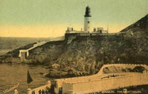 UK - England, Isle of Man. Douglas, The Lighthouse. RPPC, colorized